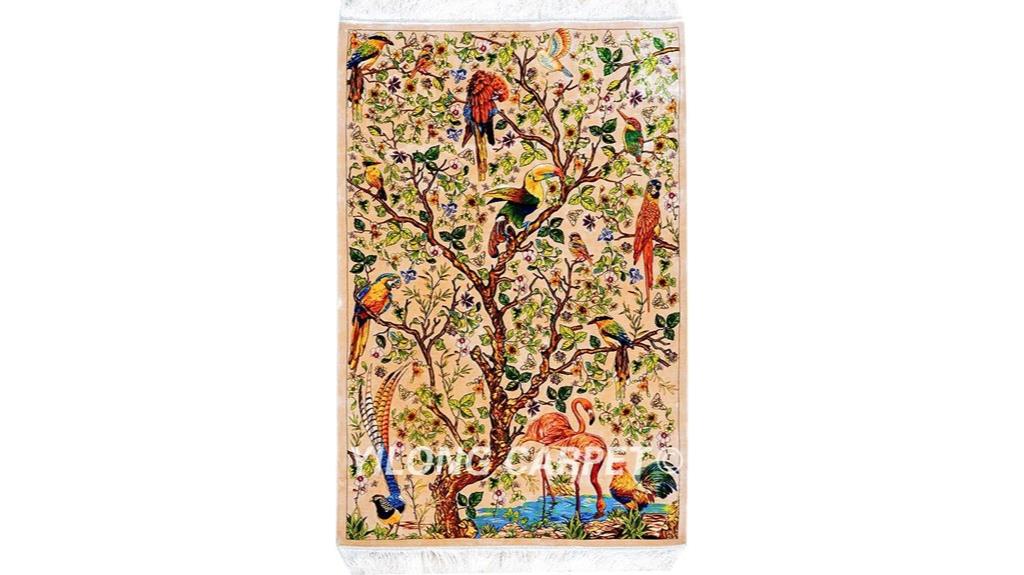 handmade silk rug 3 3x5