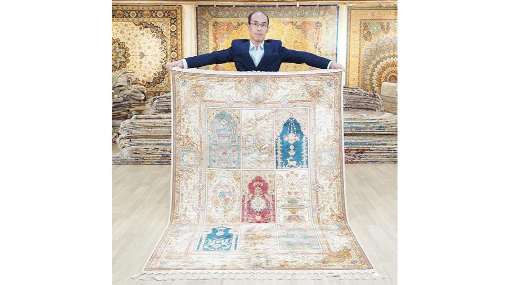 handmade silk rug 4 5x6 5