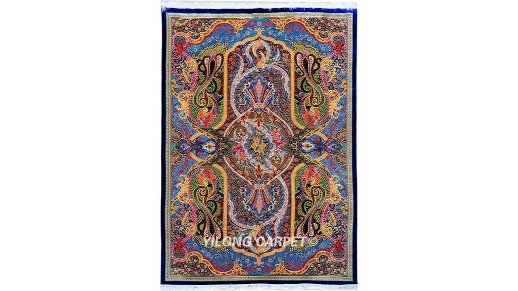 handmade silk rug size