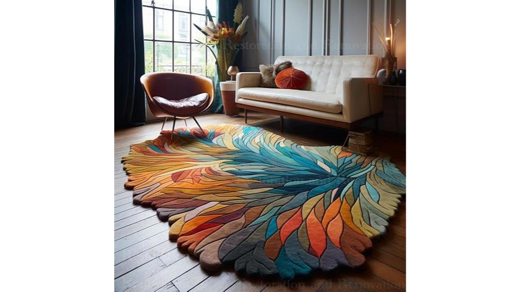 handmade wool botanical rug