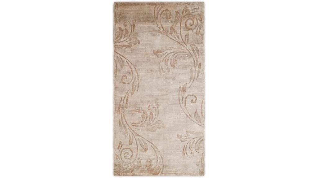handwoven floral silk rug