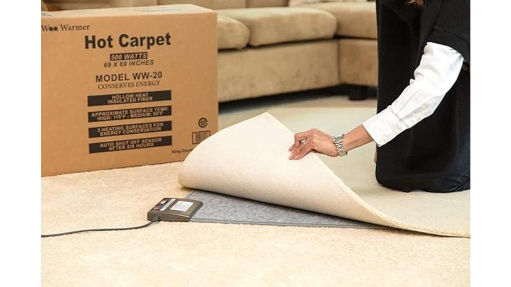 heated rug 70x70 inches