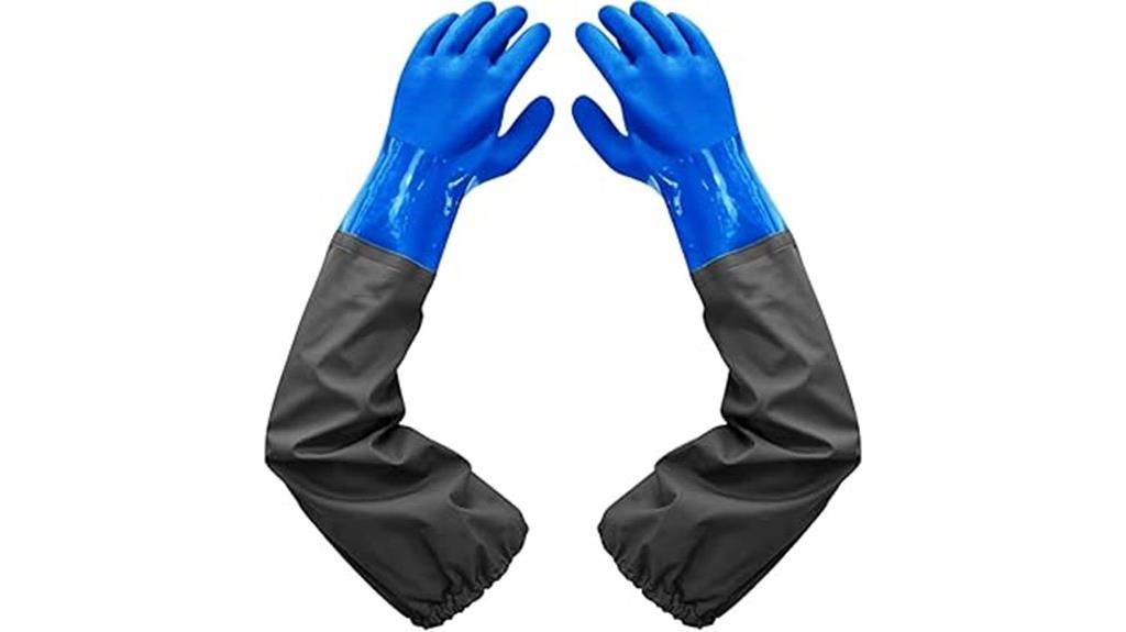 heavy duty blue waterproof gloves