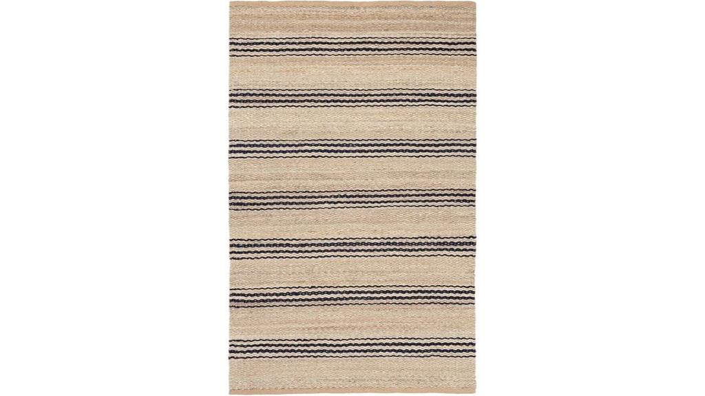 indigo stripe jute rug