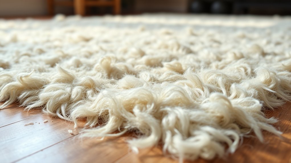 initial wool rug shedding