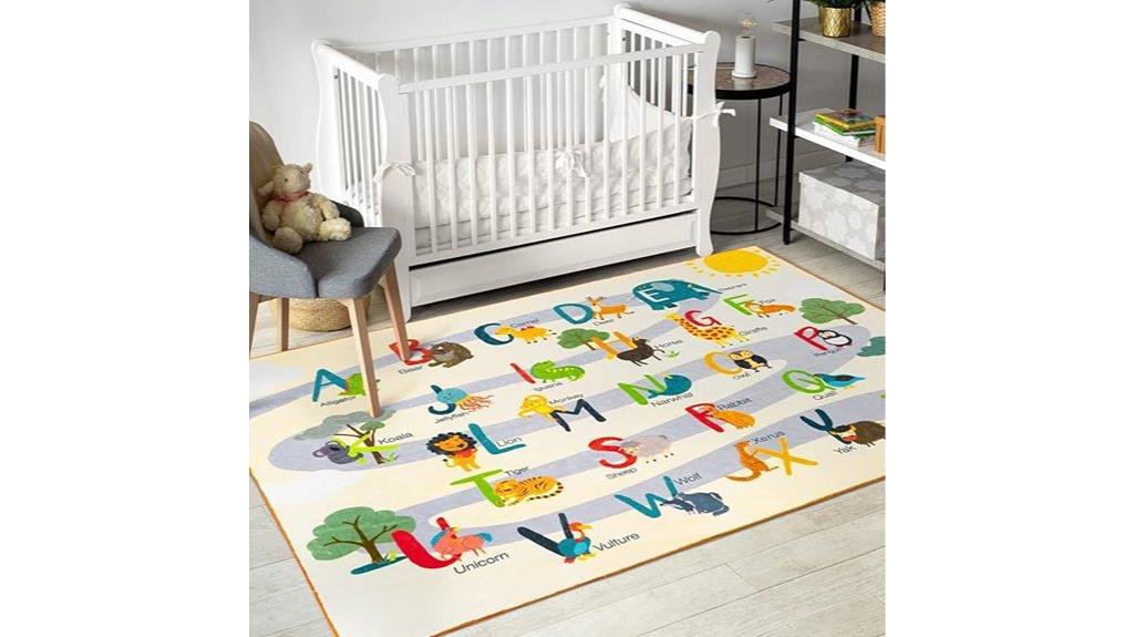 kids alphabet animal rug