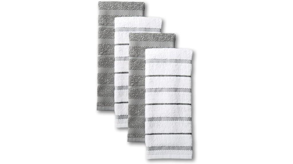 kitchenaid grey white towels