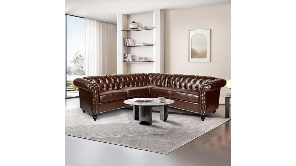 l shaped faux leather sofa