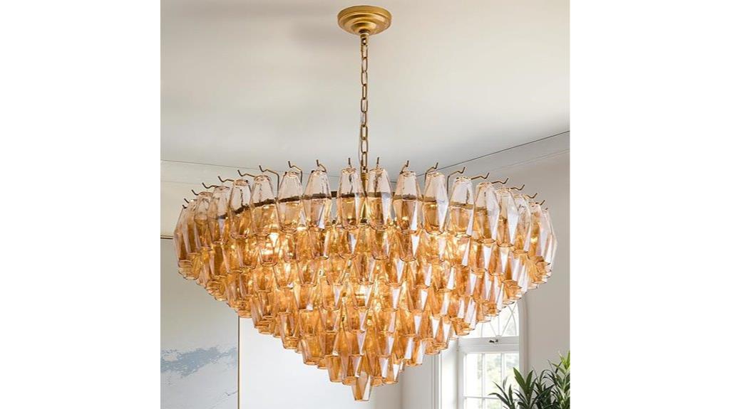 large 14 light gold chandelier