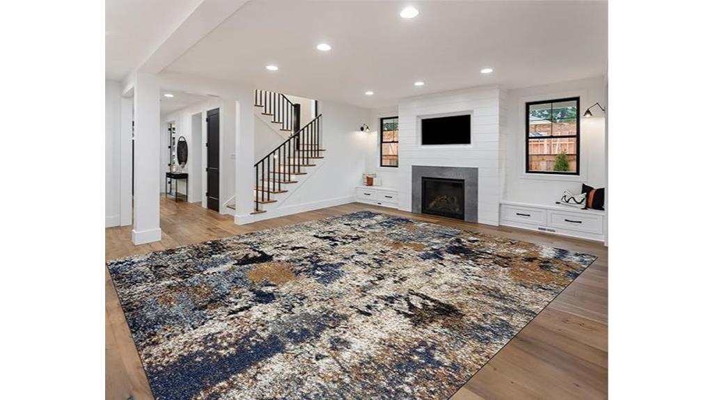large abstract non shedding rug