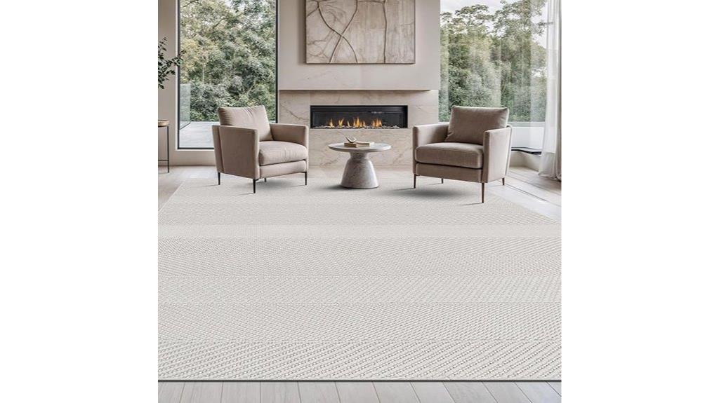 large white loop rug