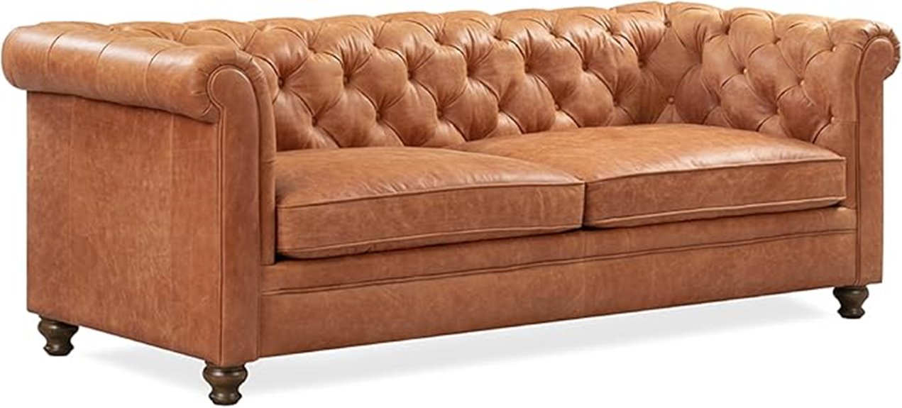 leather cognac tan couch