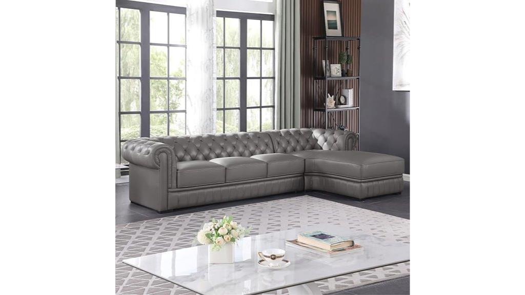 leather l shape sectional