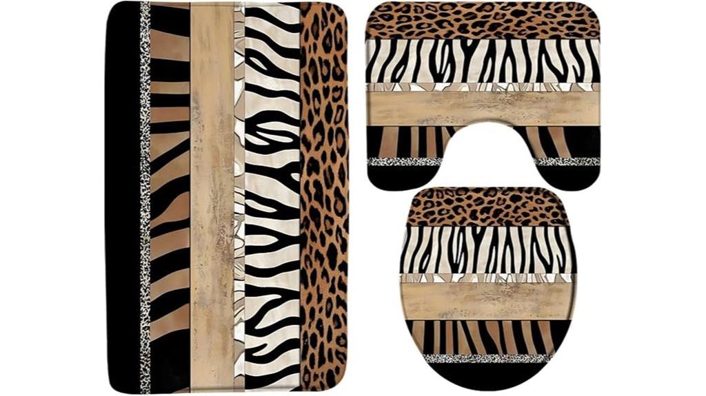 leopard print bathroom set