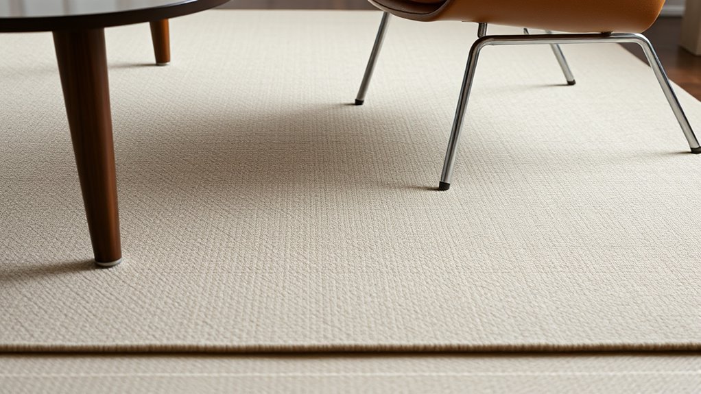 low profile rugs for tall furniture
