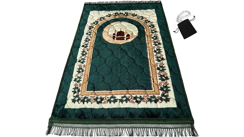 luxurious green prayer rug