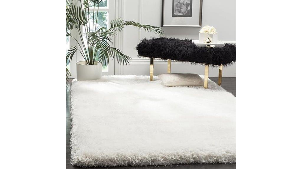 luxurious ivory shag rug
