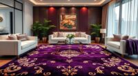 luxurious purple accent rugs