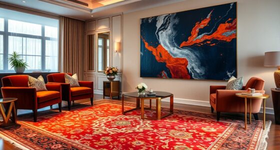 luxurious rug and art pairing