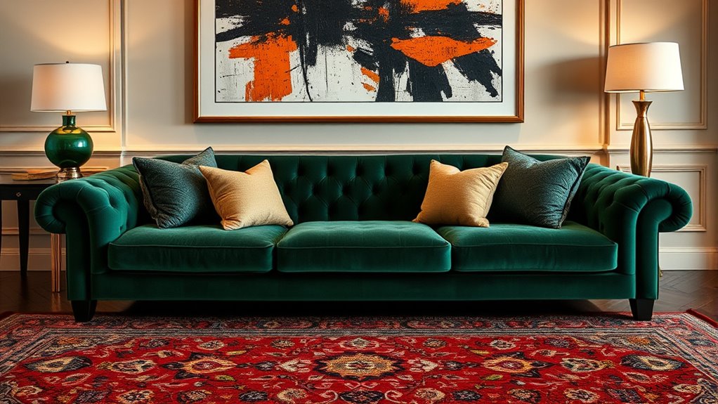 luxurious rug and art pairings