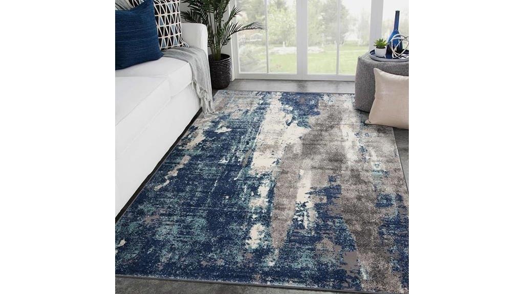 luxury blue abstract rug