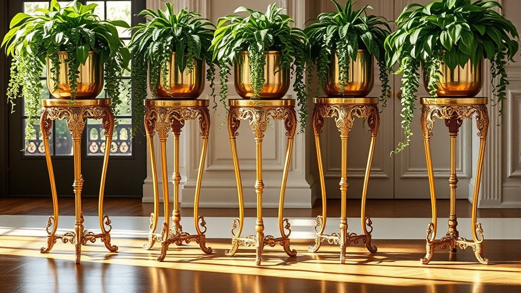 luxury brass planter stands
