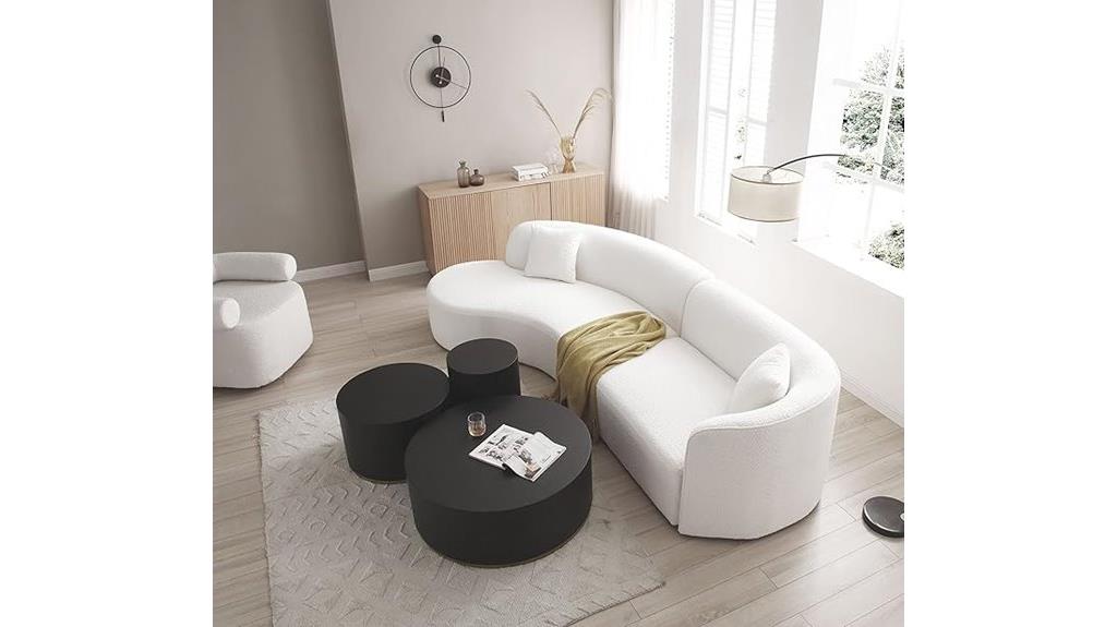 luxury modern curved sectional
