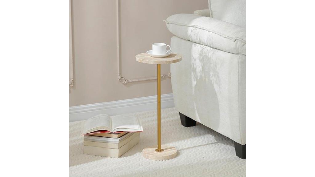 marble round drink table