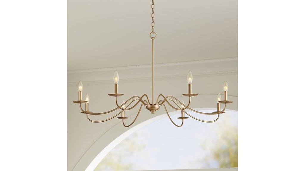 marine inspired soft gold chandelier