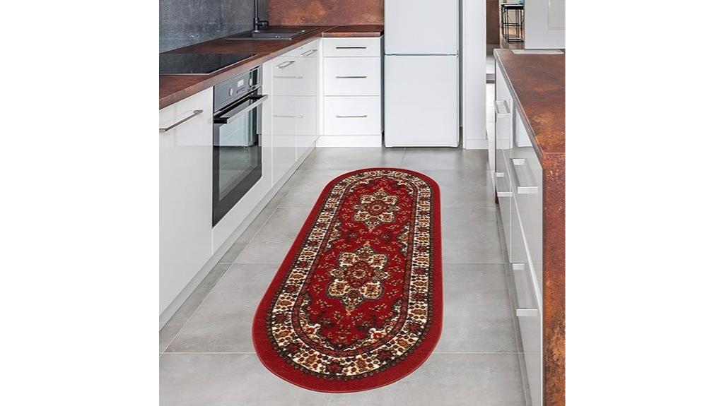 maroon oval kitchen rug