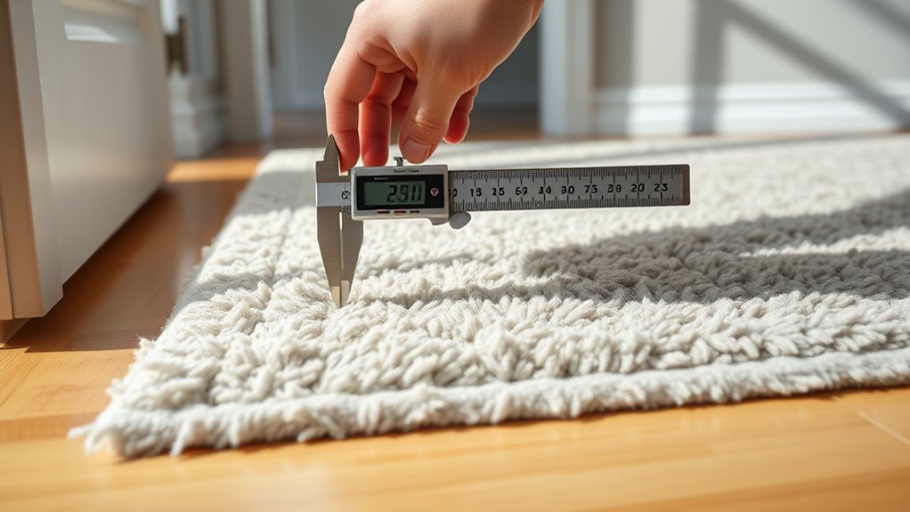 measure rug pile height