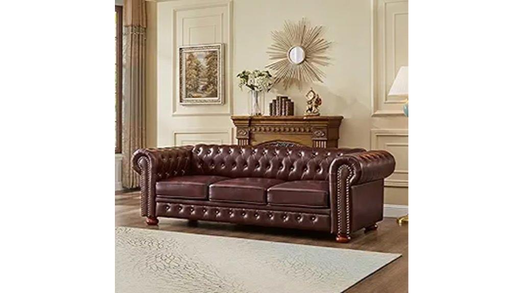 mid century leather couch