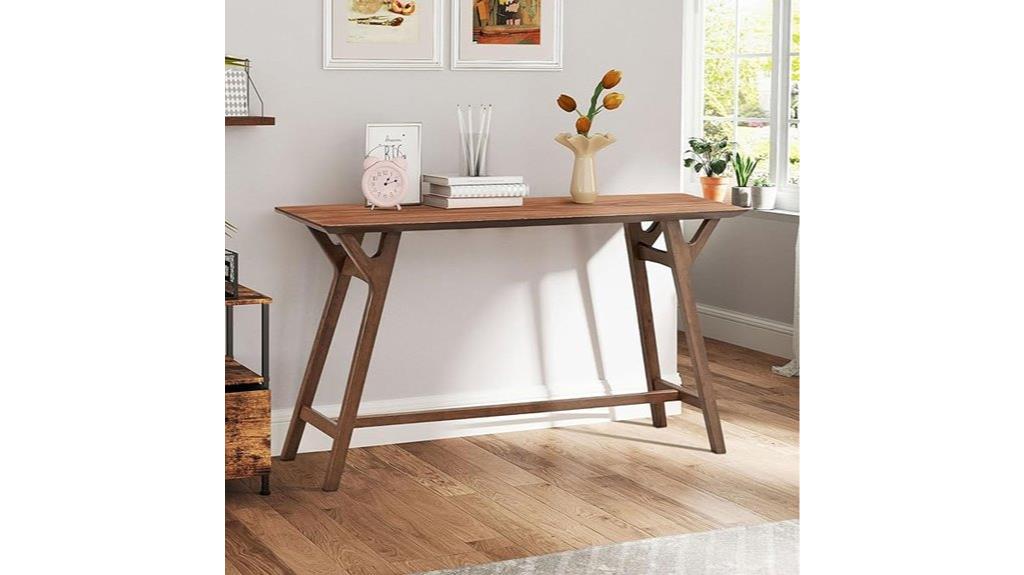 mid century wood splayed legs