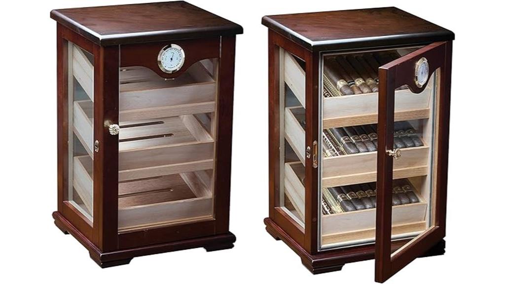 milano cigar humidor with glass