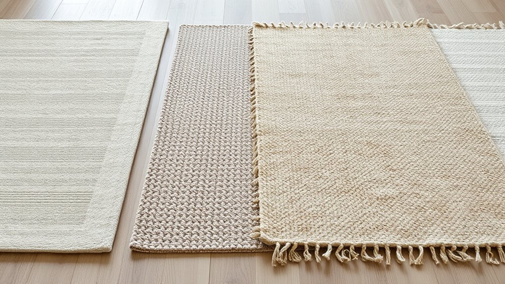 minimalist neutral rug palette