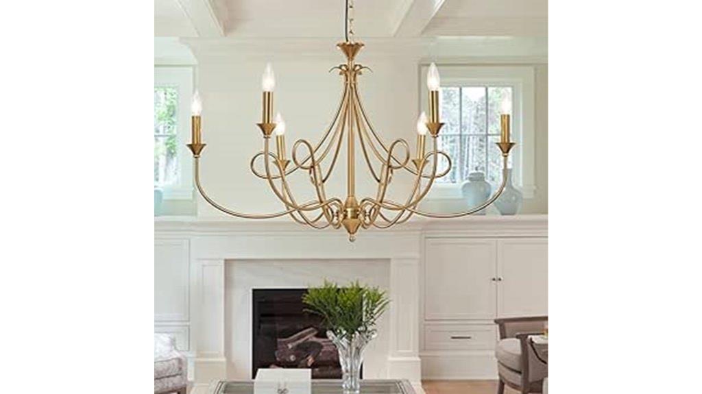 modern brass dining chandelier