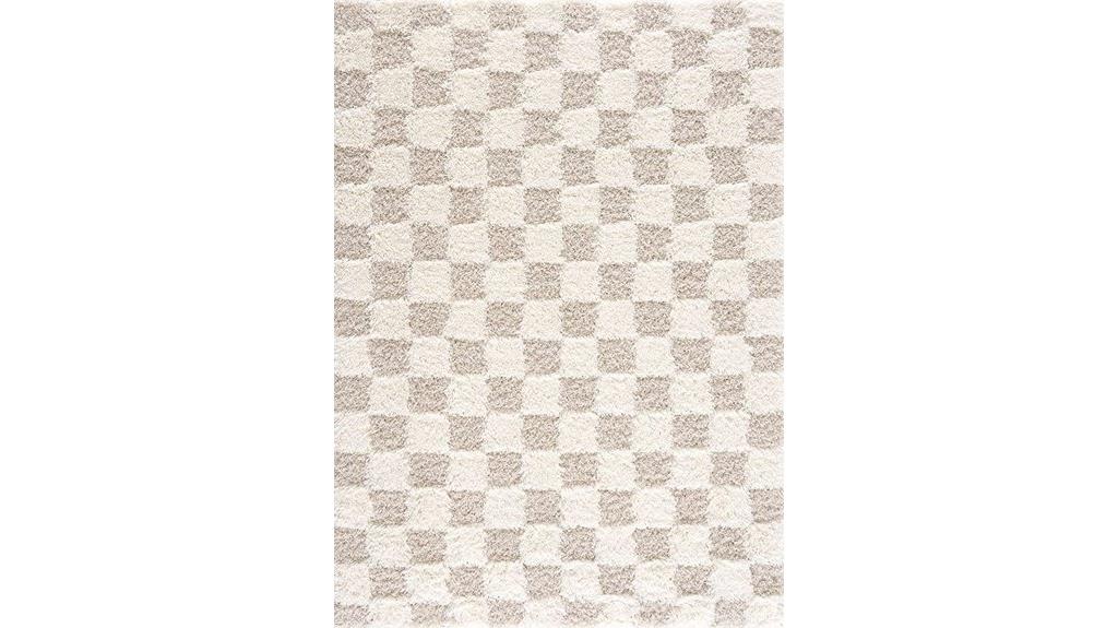 modern checkered shag rug