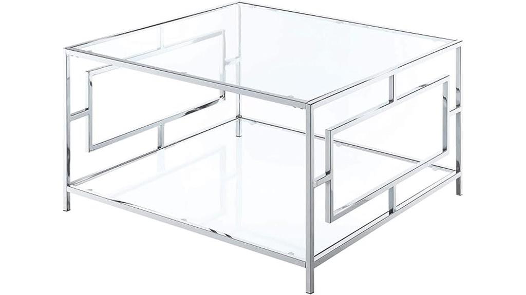 modern chrome coffee table