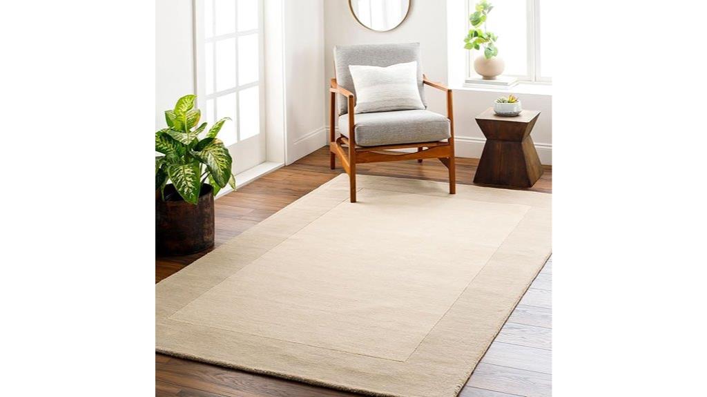 modern cream wool rug