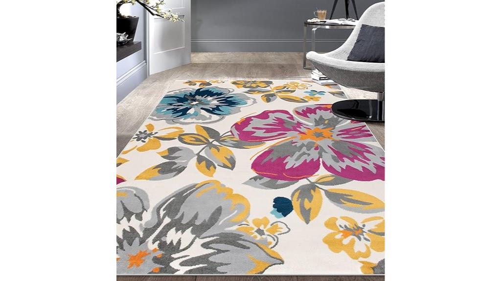 modern floral area rug