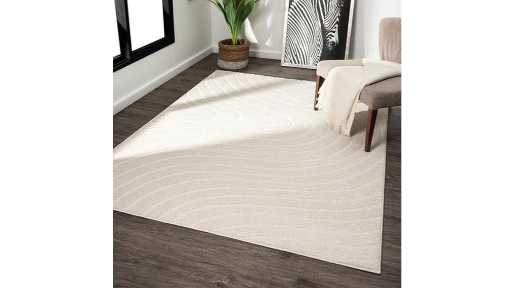 modern geometric wave rug