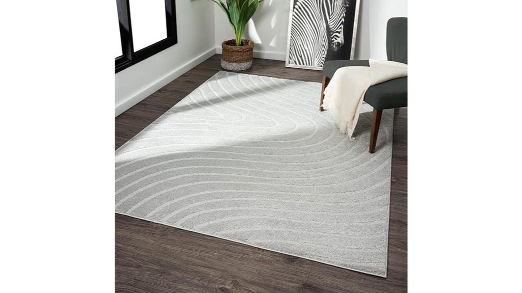 modern gray geometric rug