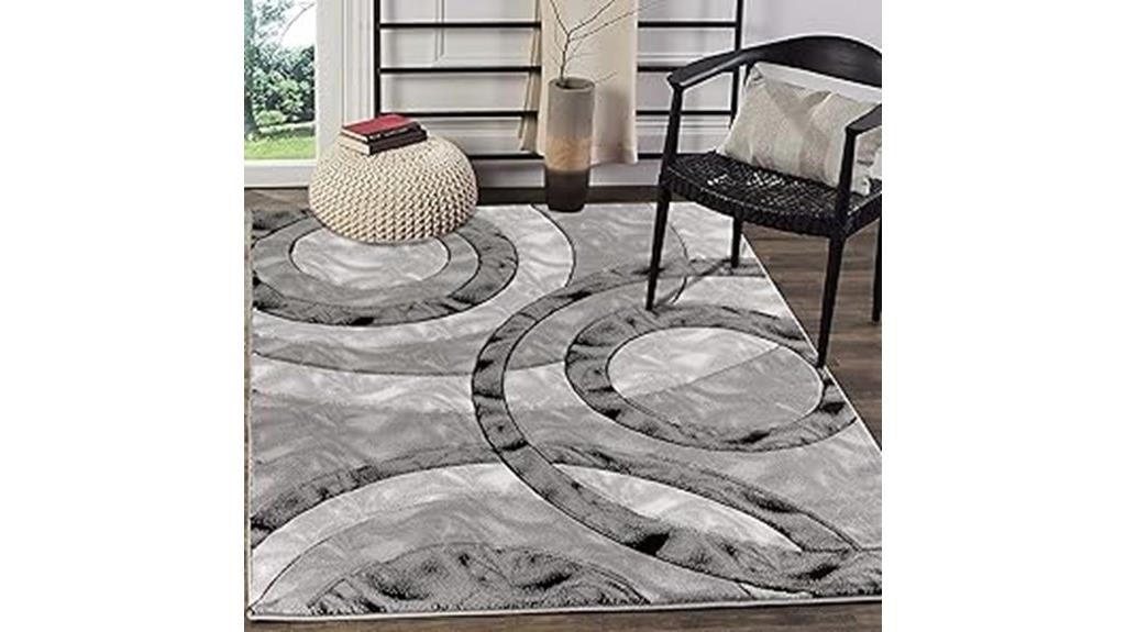 modern grey black rug