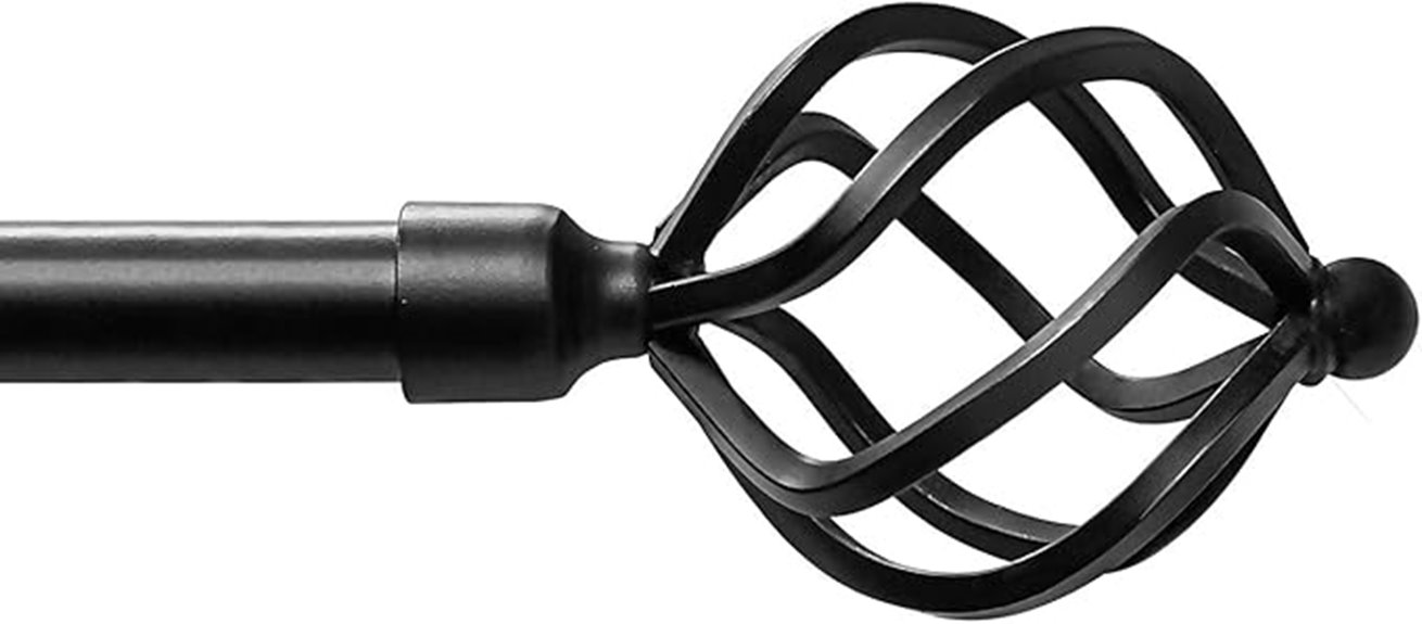 modern matte black curtain rod