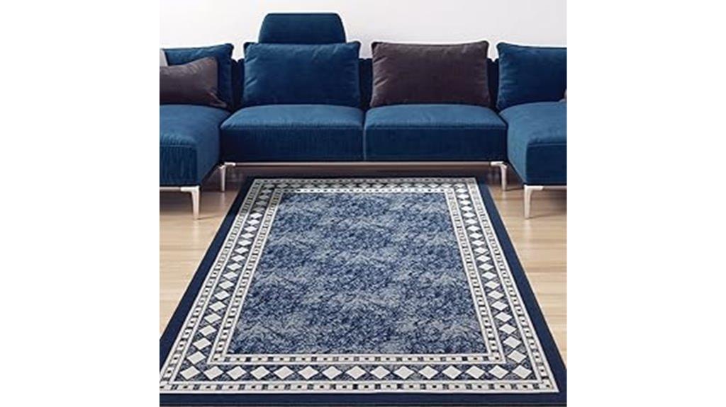 modern navy blue rug