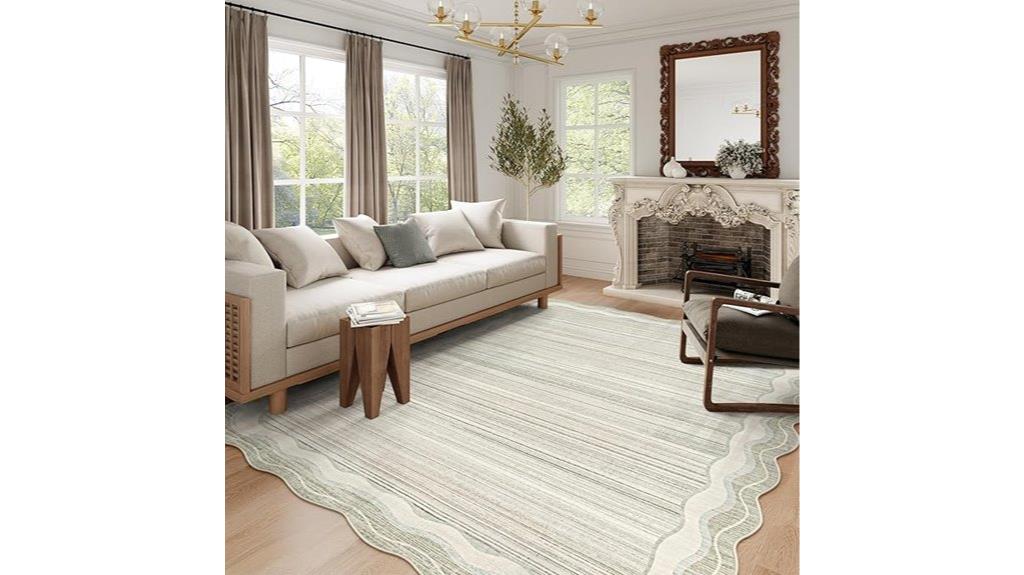 modern scalloped area rug