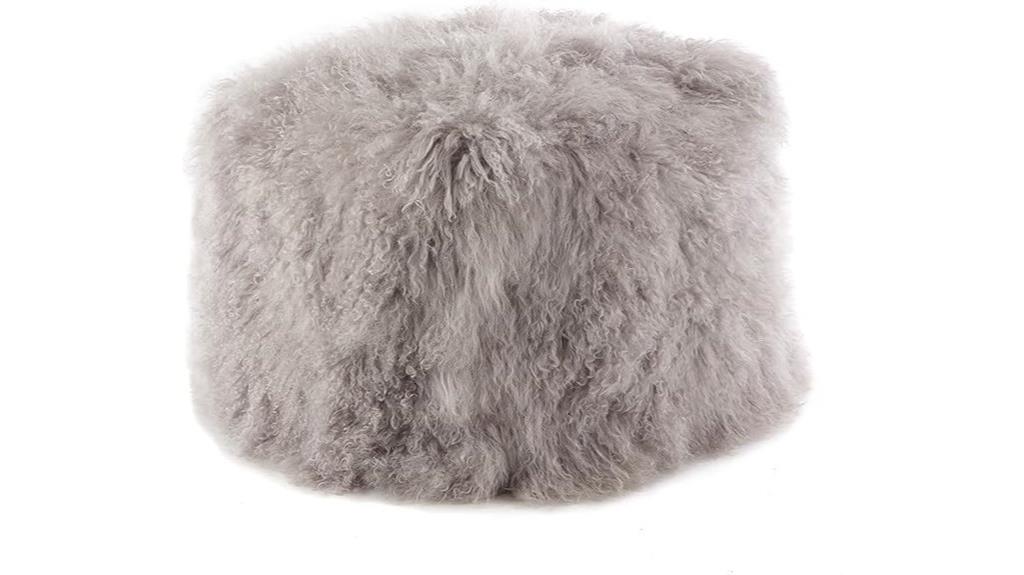mongolian wool lamb ottoman