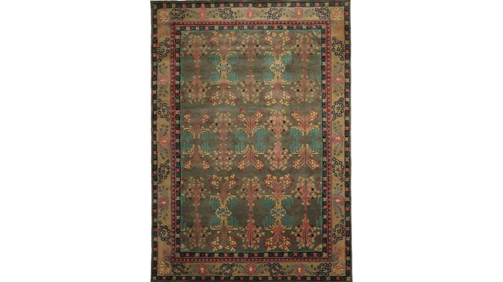 moss green wool rug