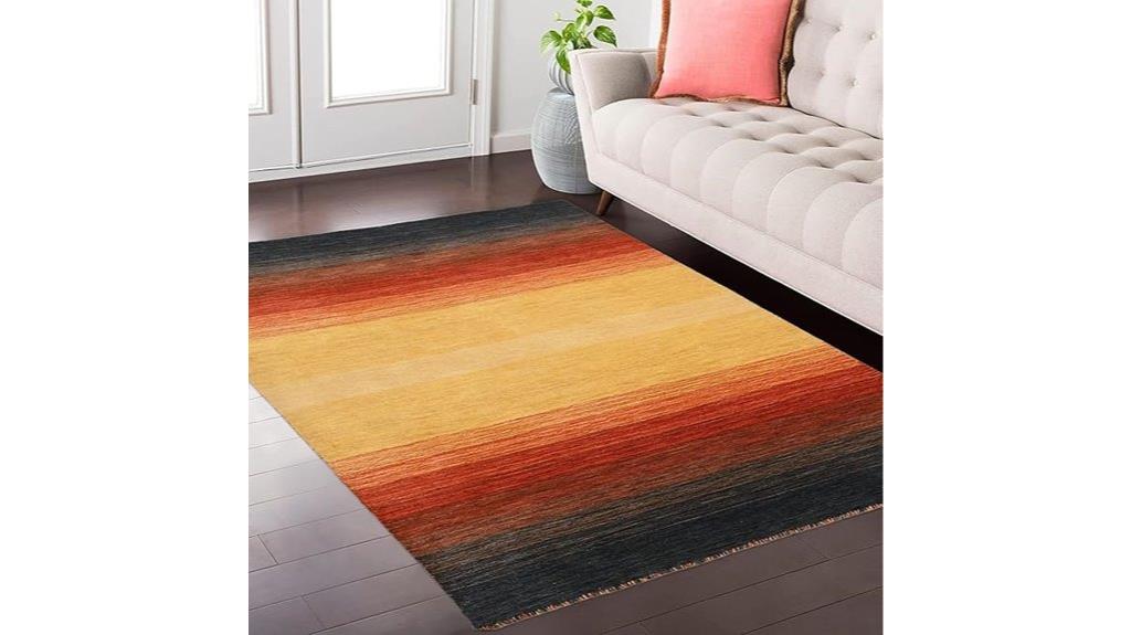 multicolor wool area rug