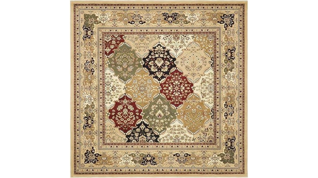 multicolored beige square rug